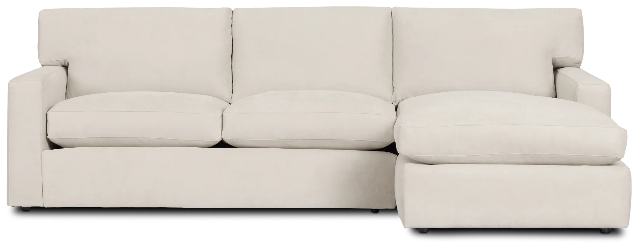 Hudson Beige Fabric Right Chaise Sectional
