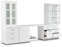 Newport White Small Peninsula Drawer Wall Desk
