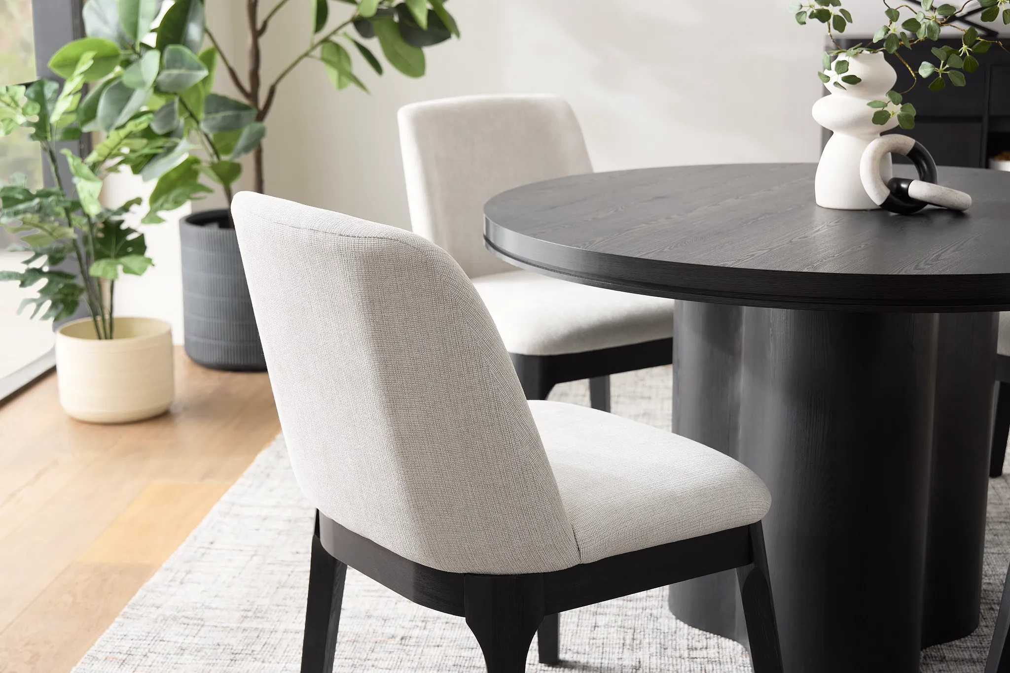 Emory Black Upholstered Side Chair