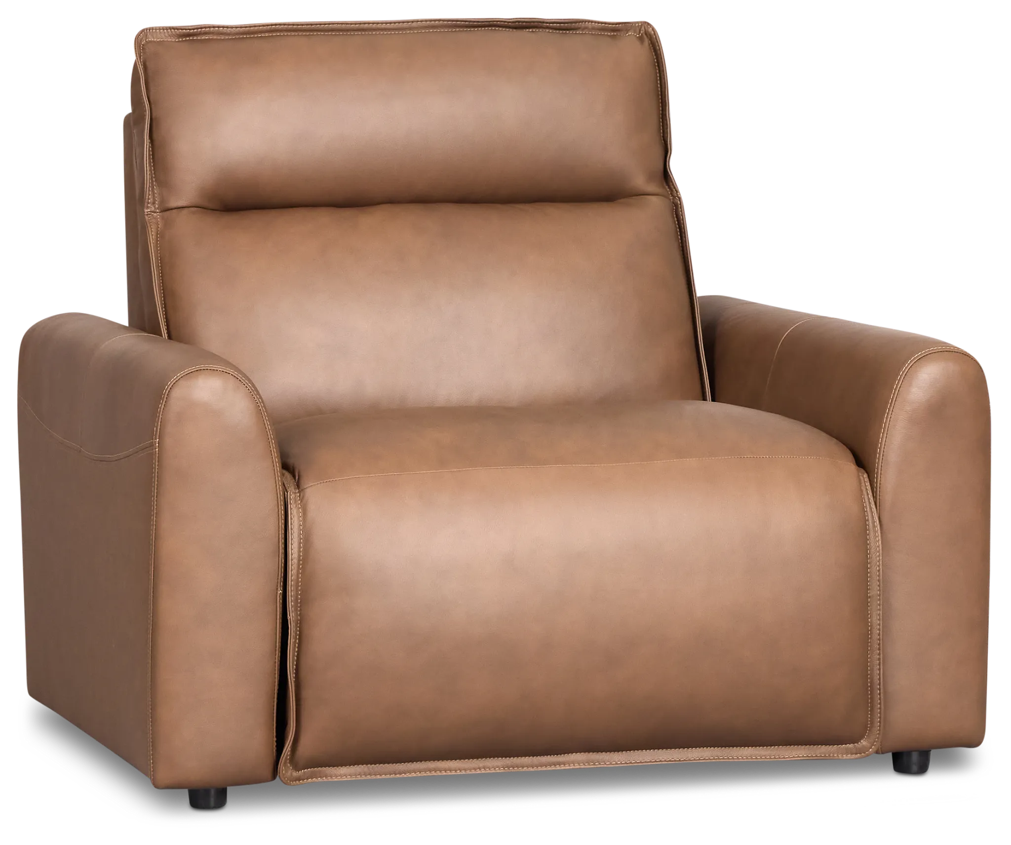 Edison Dark Brown Lthr/vinyl Power Recliner With Power Headrest