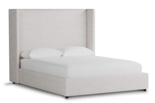 Captiva Linen Light Beige 60" Upholstered Shelter Bed