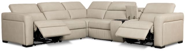 Melody Light Gray Micro Medium Dual Power 2-arm Reclining Sectional
