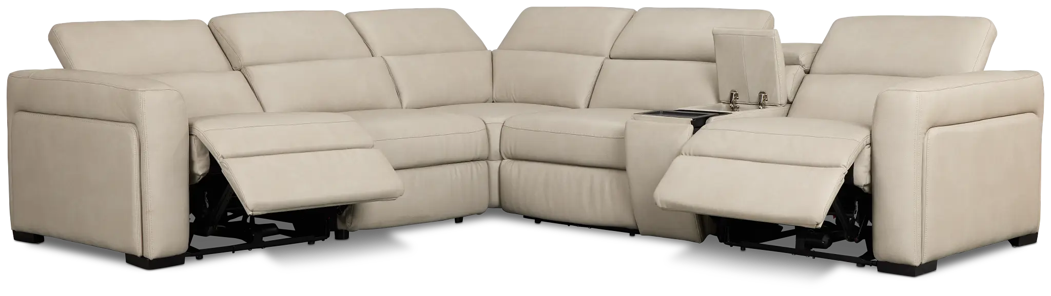 Melody Light Gray Micro Medium Dual Power 2-arm Reclining Sectional Melody Light Gray Micro Medium Dual Power 2-arm Reclining Sectional