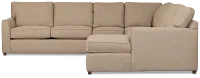 Tate Brown Fabric Large Right Chaise Sectional