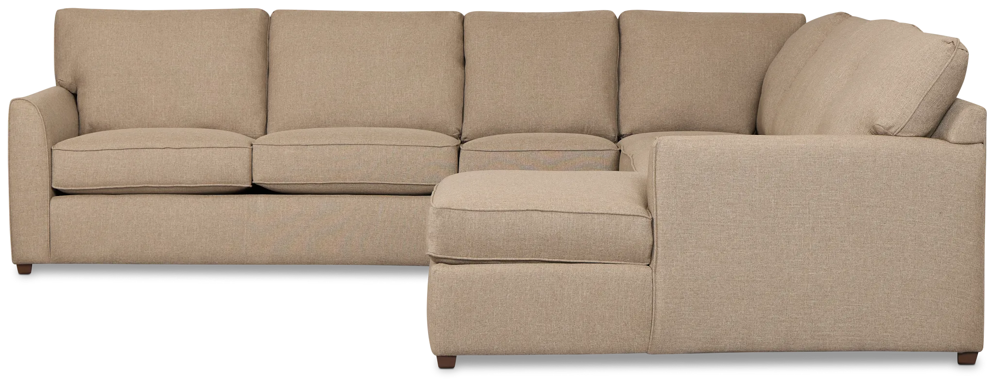 Tate Brown Fabric Large Right Chaise Sectional