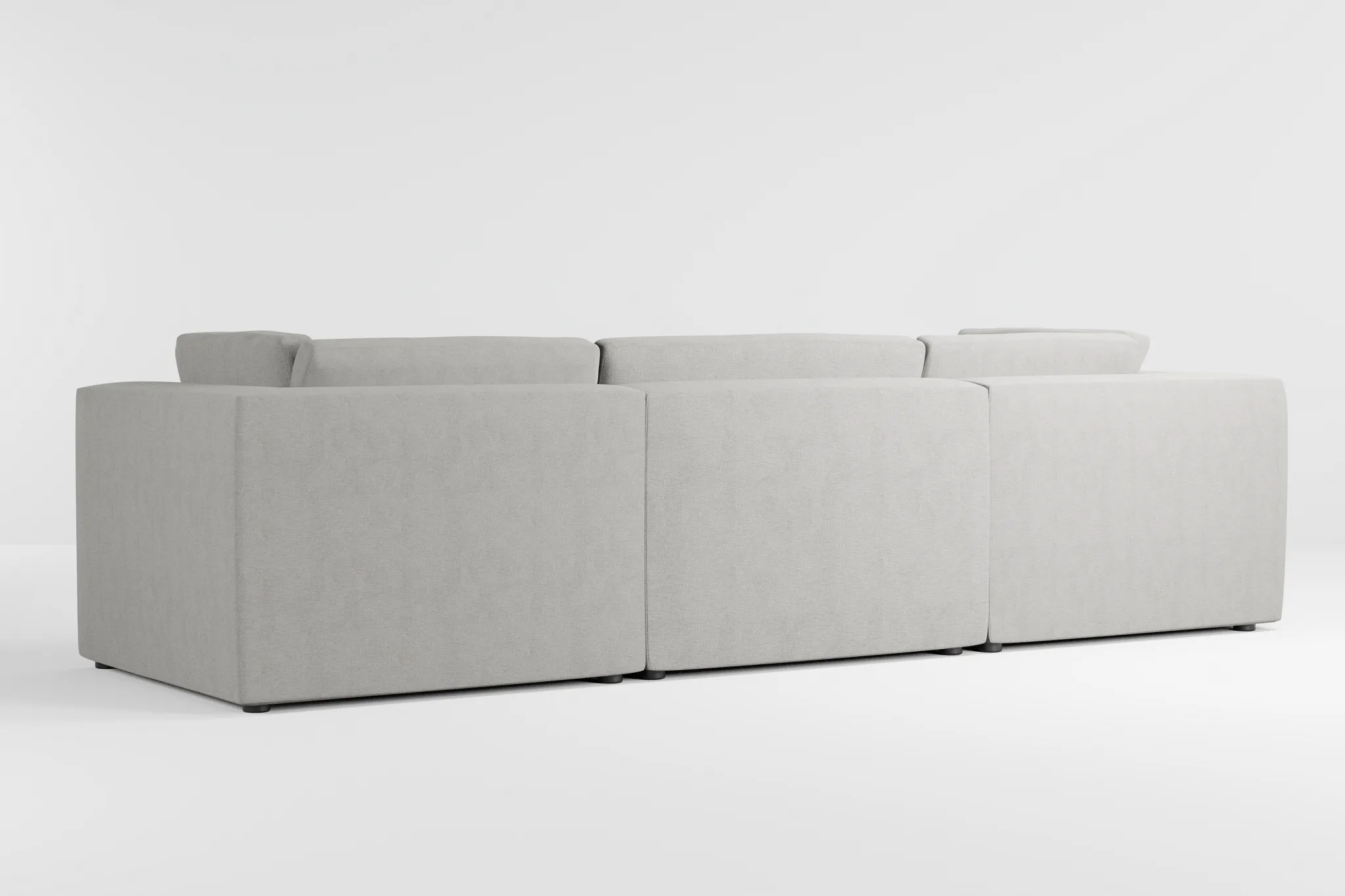 Destin Maguire Gray Fabric 4-piece Bumper Sectional