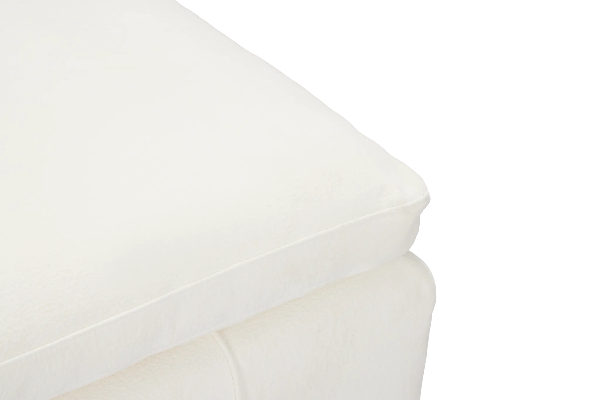 Cruz White Fabric Ottoman