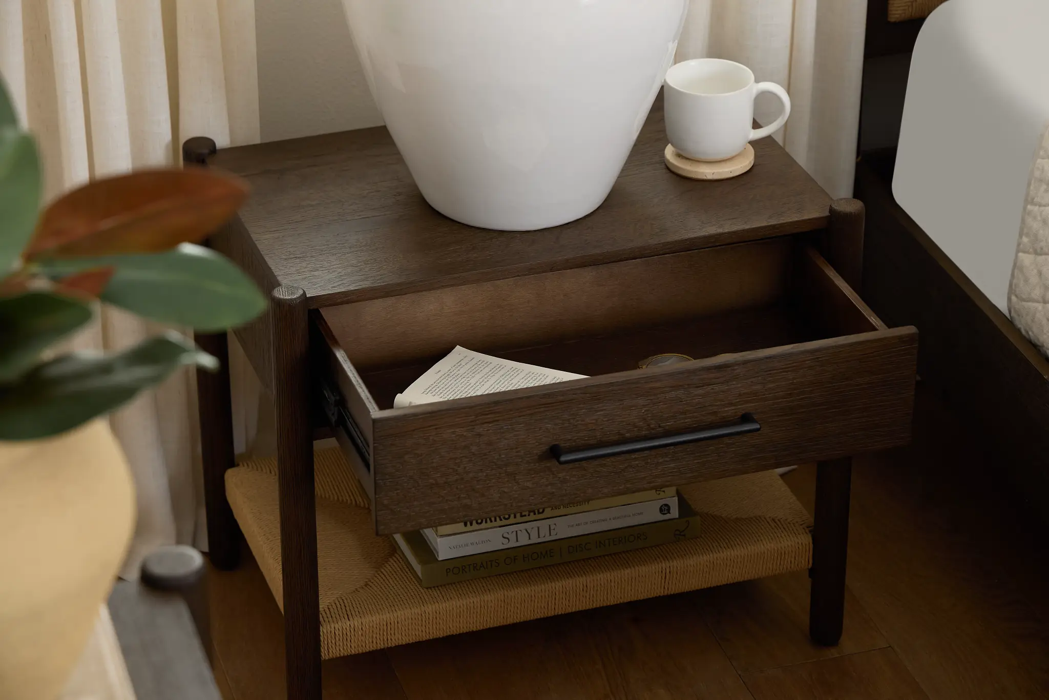 Santorini Dark Tone Woven Nightstand Santorini Dark Tone Woven Nightstand