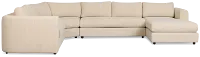 Alma Light Beige Fabric Medium Right Chaise Wedge Sectional