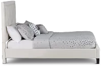 Collin Beige Velvet Platform Bed