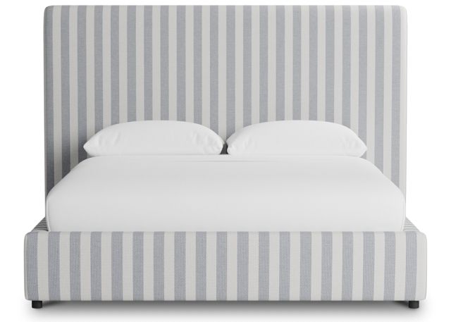 Grayton Sea Lane Dark Blue 54" Upholstered Platform Bed