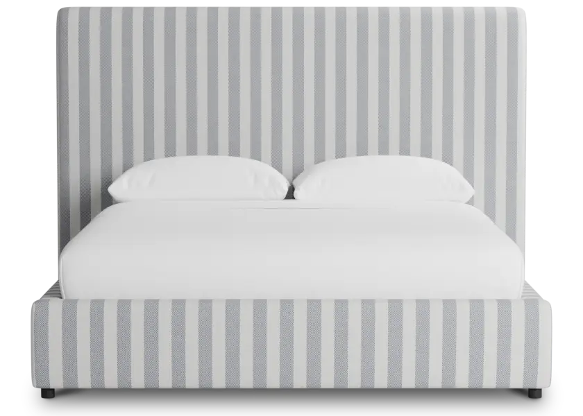 Grayton Sea Lane Dark Blue 54" Upholstered Platform Bed Grayton Sea Lane Dark Blue 54" Upholstered Platform Bed