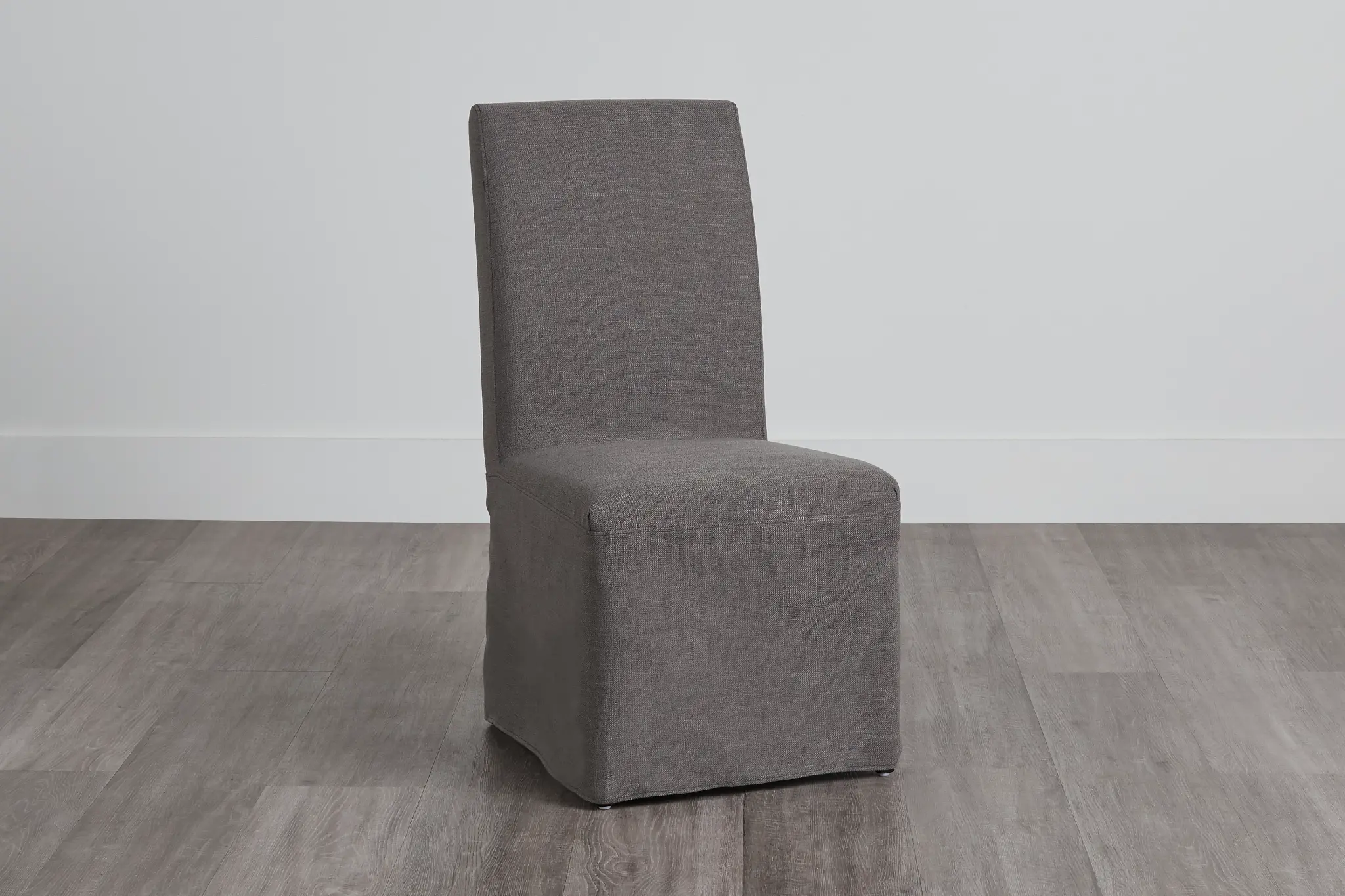 Harbor Dark Gray Long Slipcover Chair With Medium-tone Leg Harbor Dark Gray Long Slipcover Chair With Medium-tone Leg