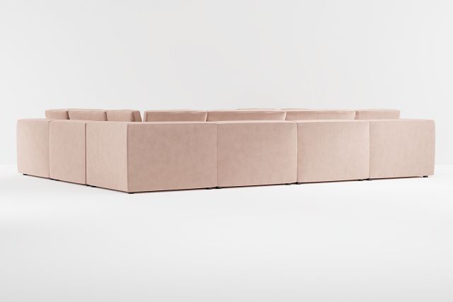 Destin Joya Light Pink Velvet 8-piece Modular Sectional