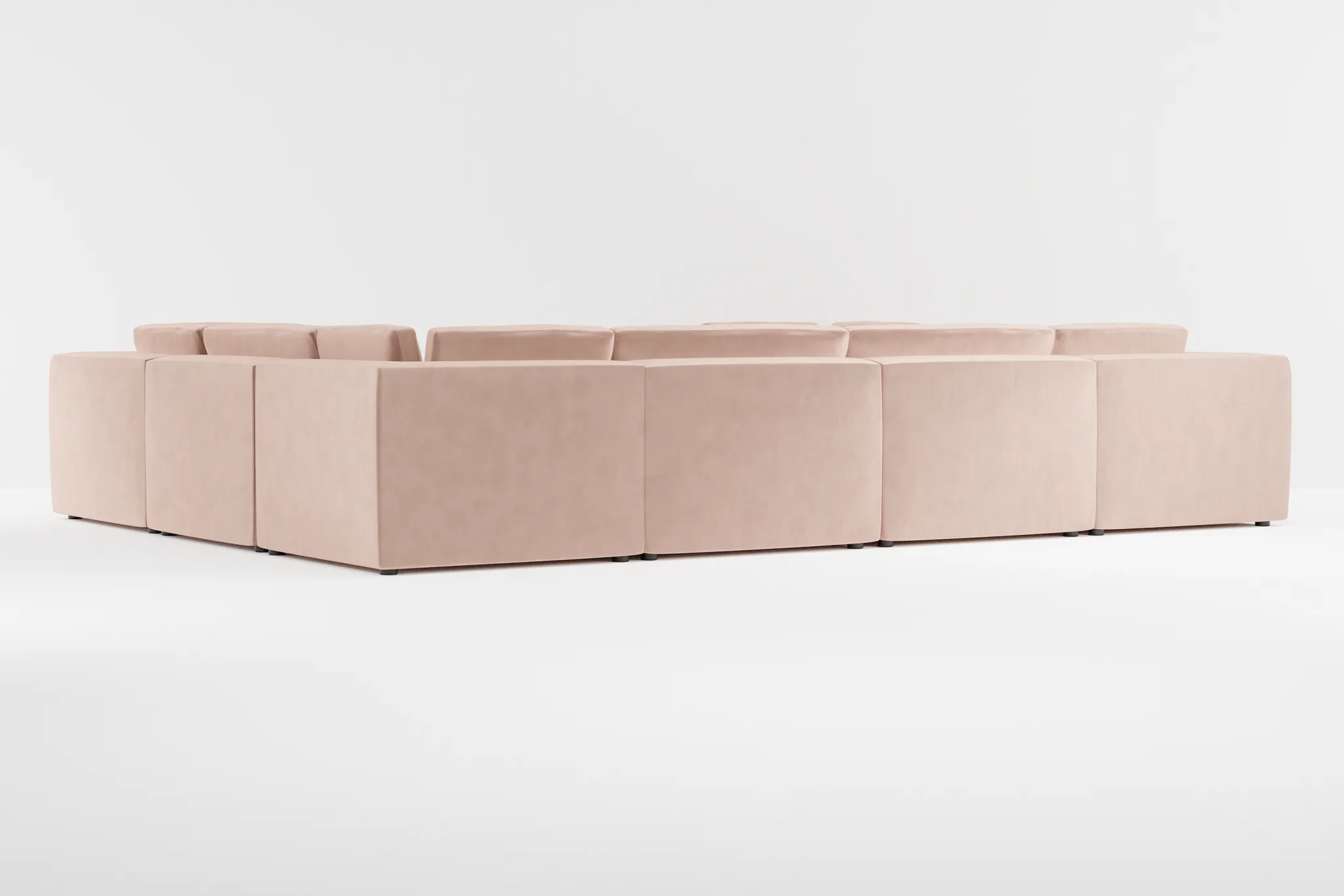 Destin Joya Light Pink Velvet 8-piece Modular Sectional