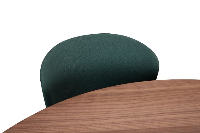 Nomad Mid Tone 59" Round Table & 4 Dark Green Chairs W/ Mid-tone Legs