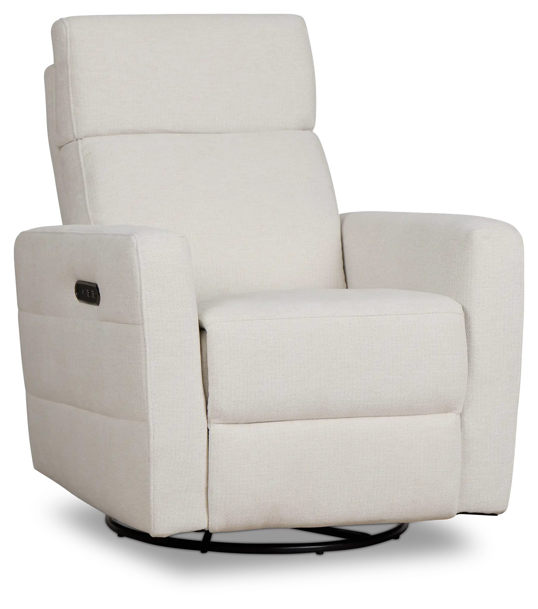 Rae White Fabric Power Swivel Glider Recliner Rae White Fabric Power Swivel Glider Recliner