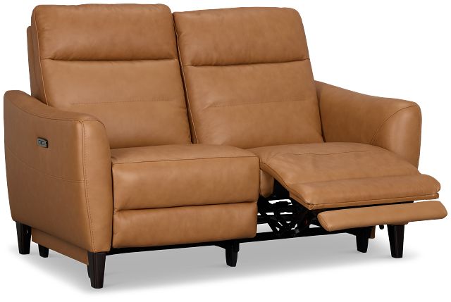 Keaton Brown Lthr/vinyl Power Reclining Loveseat W/ Power Headrest