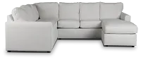 Avalon White Fabric Right Chaise Sectional