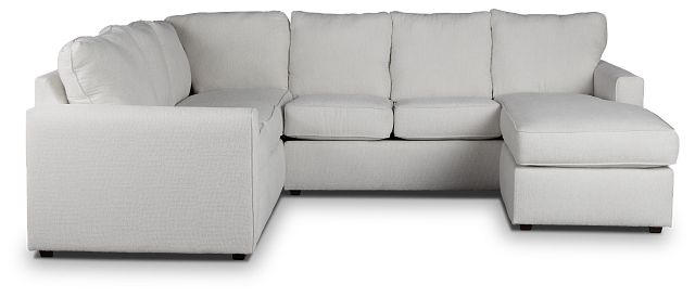 Avalon White Fabric Right Chaise Sectional