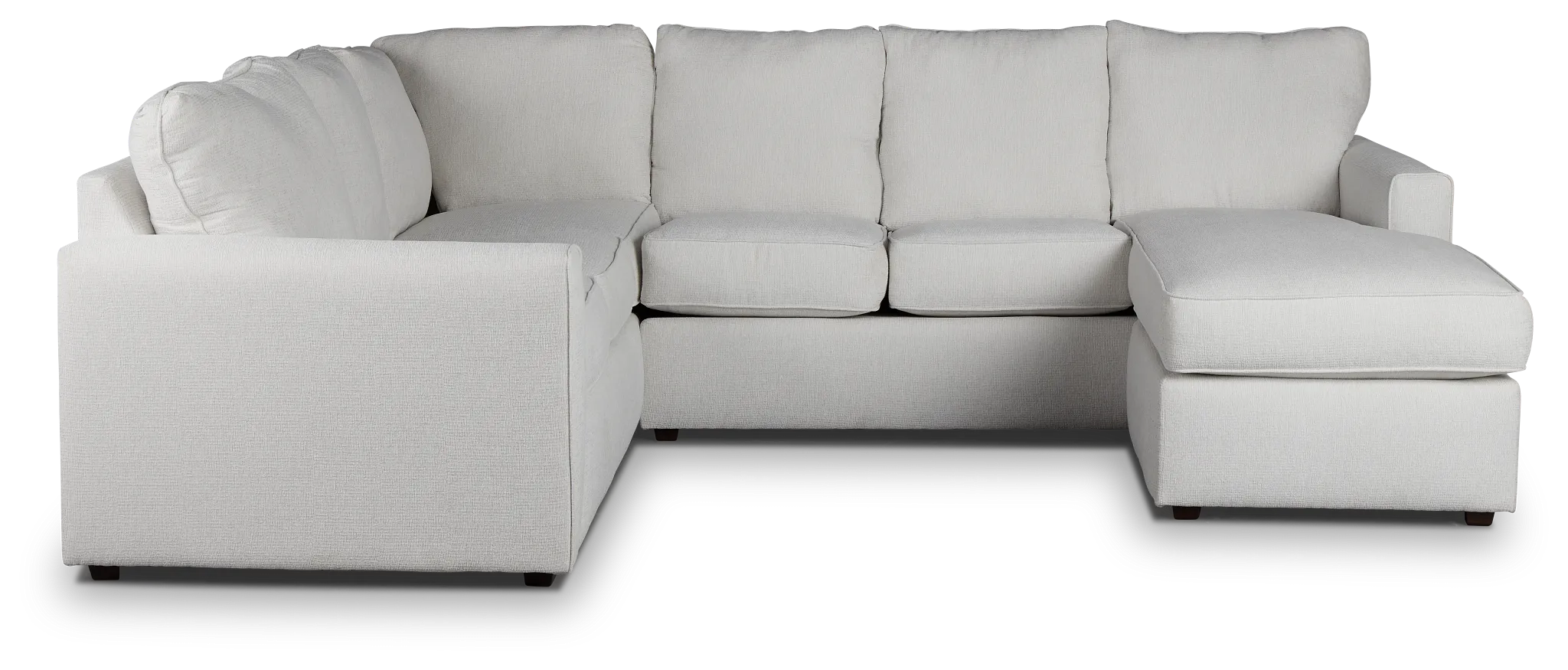 Avalon White Fabric Right Chaise Sectional