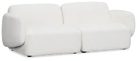 Halsey White Fabric 2-piece Modular Sofa