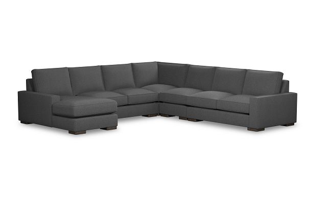 Edgewater Delray Dark Gray Large Left Chaise Sectional