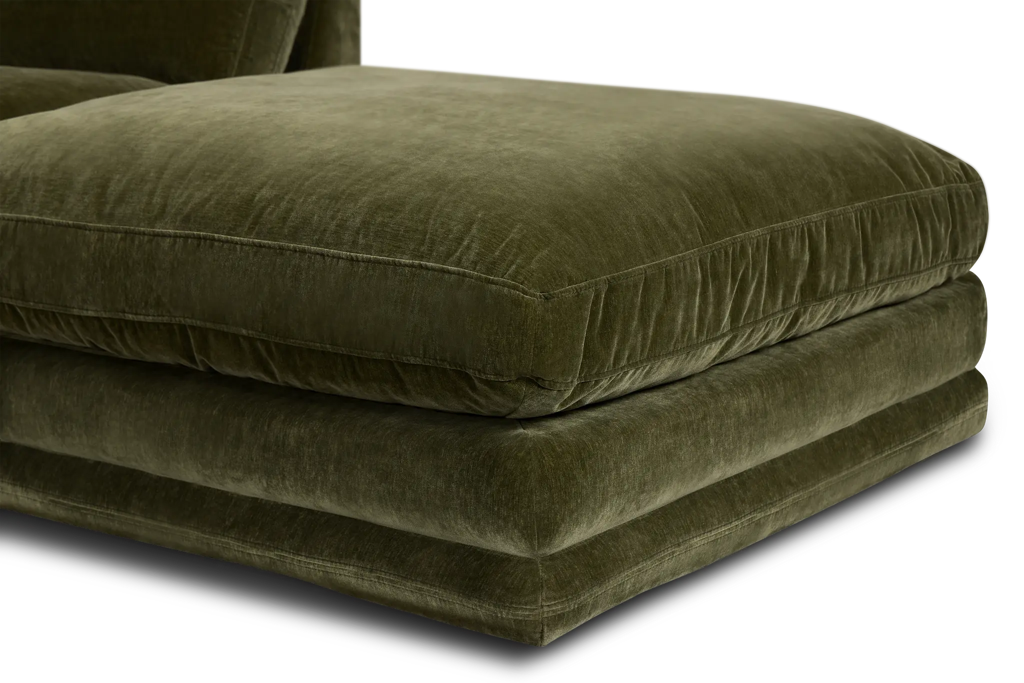 Jules Green Velvet 5-piece Right Facing Bumper Sectional Jules Green Velvet 5-piece Right Facing Bumper Sectional