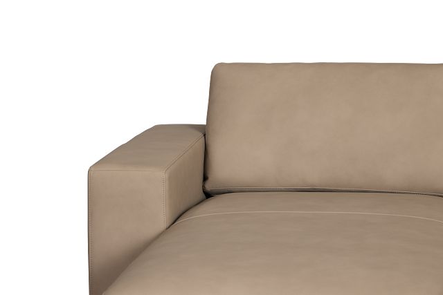 Kellan Taupe Leather Left Chaise Sectional