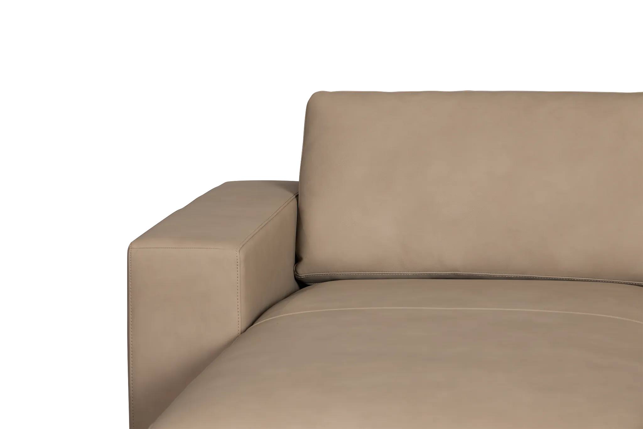 Kellan Taupe Leather Left Chaise Sectional