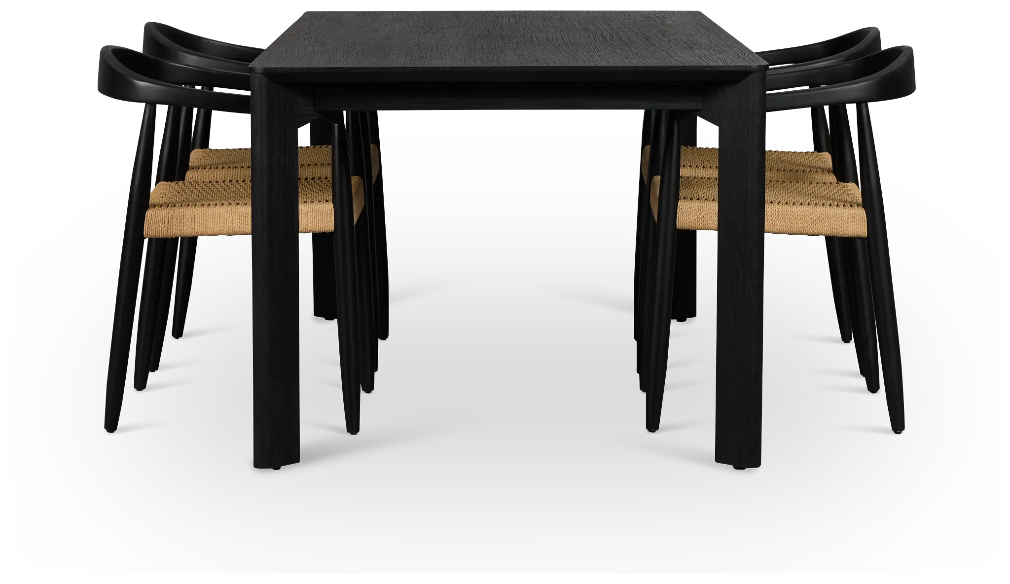 Santorini Black Rect Table & 4 Curved Chairs Santorini Black Rect Table & 4 Curved Chairs