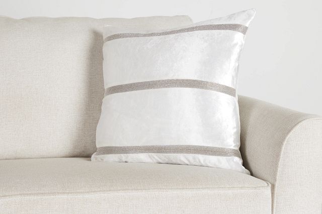Layla Ivory 22" Square Accent Pillow