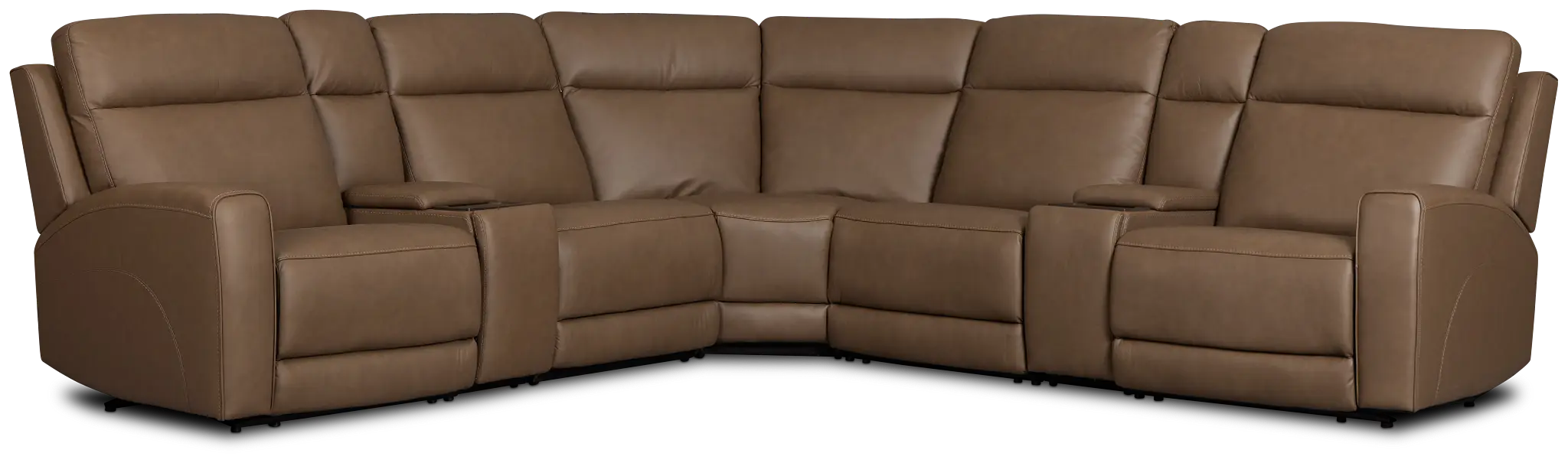 Flexsteel Belmont Dark Brown Lthr/vinyl Large Triple Power Reclining Two-arm Sectional Flexsteel Belmont Dark Brown Lthr/vinyl Large Triple Power Reclining Two-arm Sectional