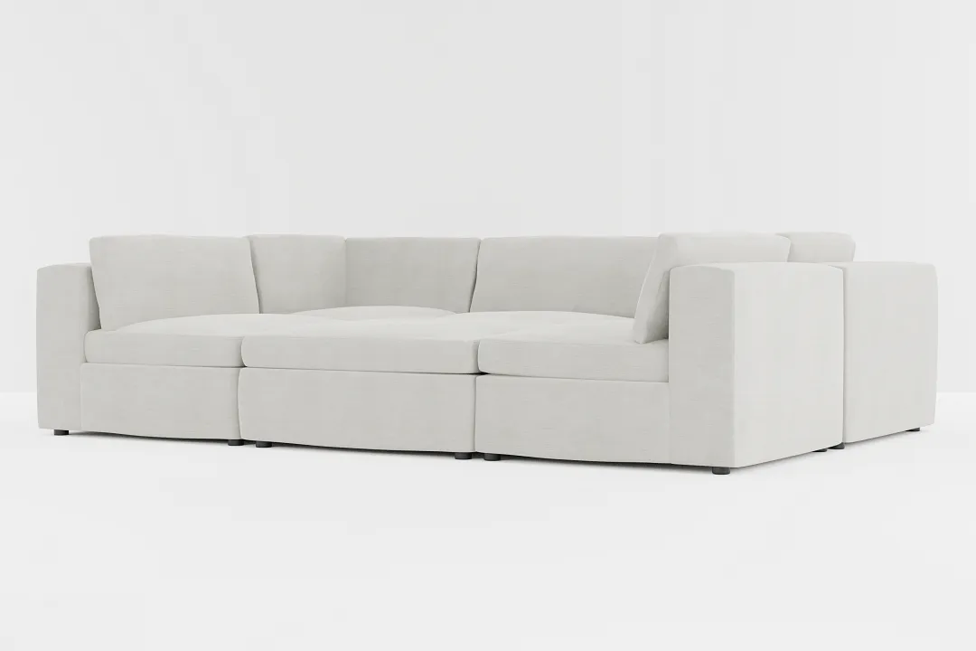 Destin Maguire Ivory Fabric 6-piece Pit Sectional