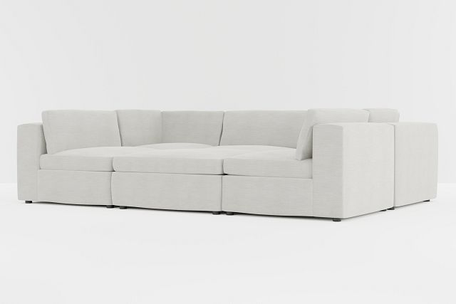 Destin Maguire Ivory Fabric 6-piece Pit Sectional