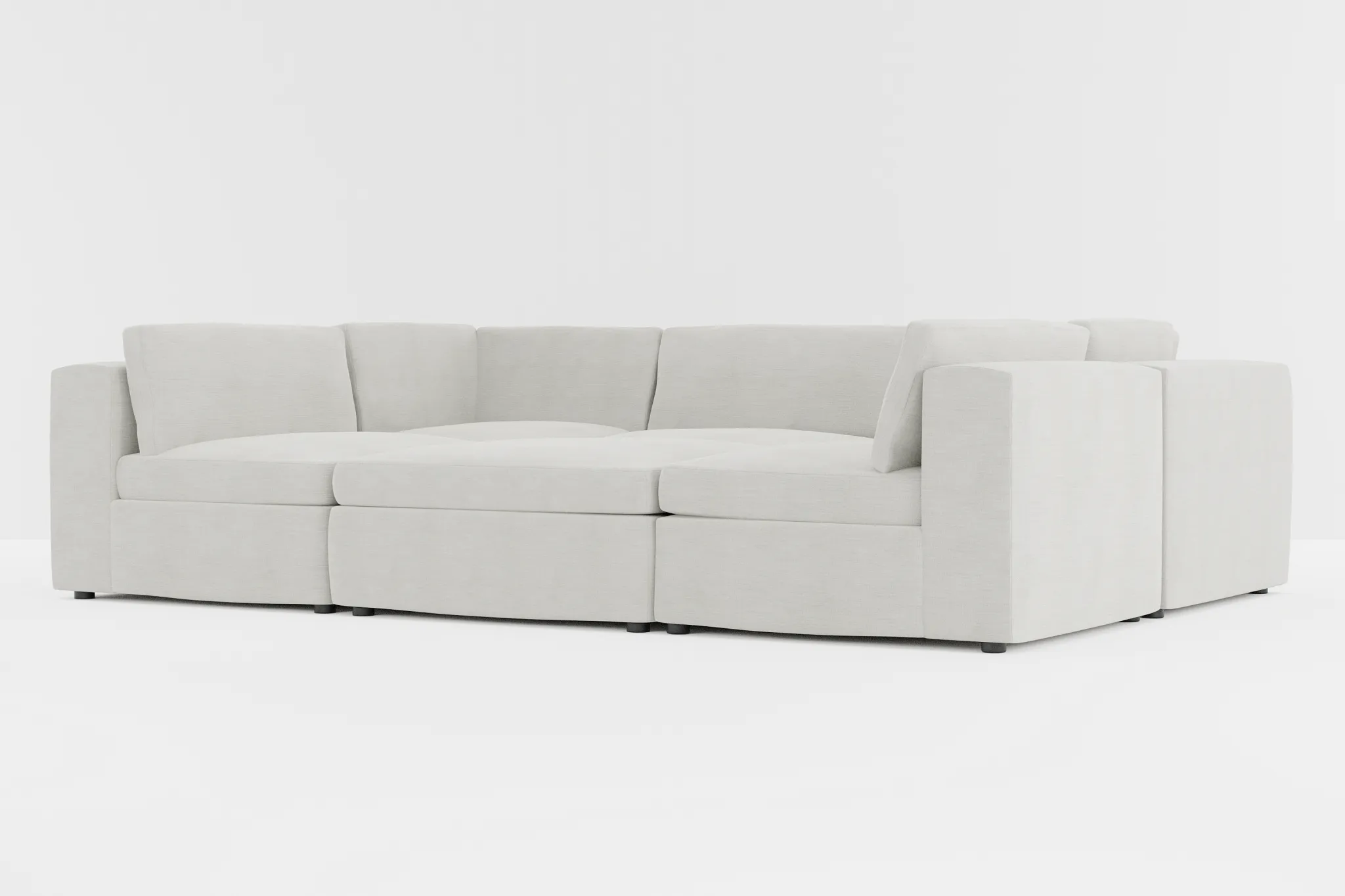 Destin Maguire Ivory Fabric 6-piece Pit Sectional