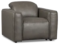 Ryland Dark Gray Lthr/vinyl Power Recliner With Power Headrest