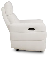 Rae White Fabric Power Recliner