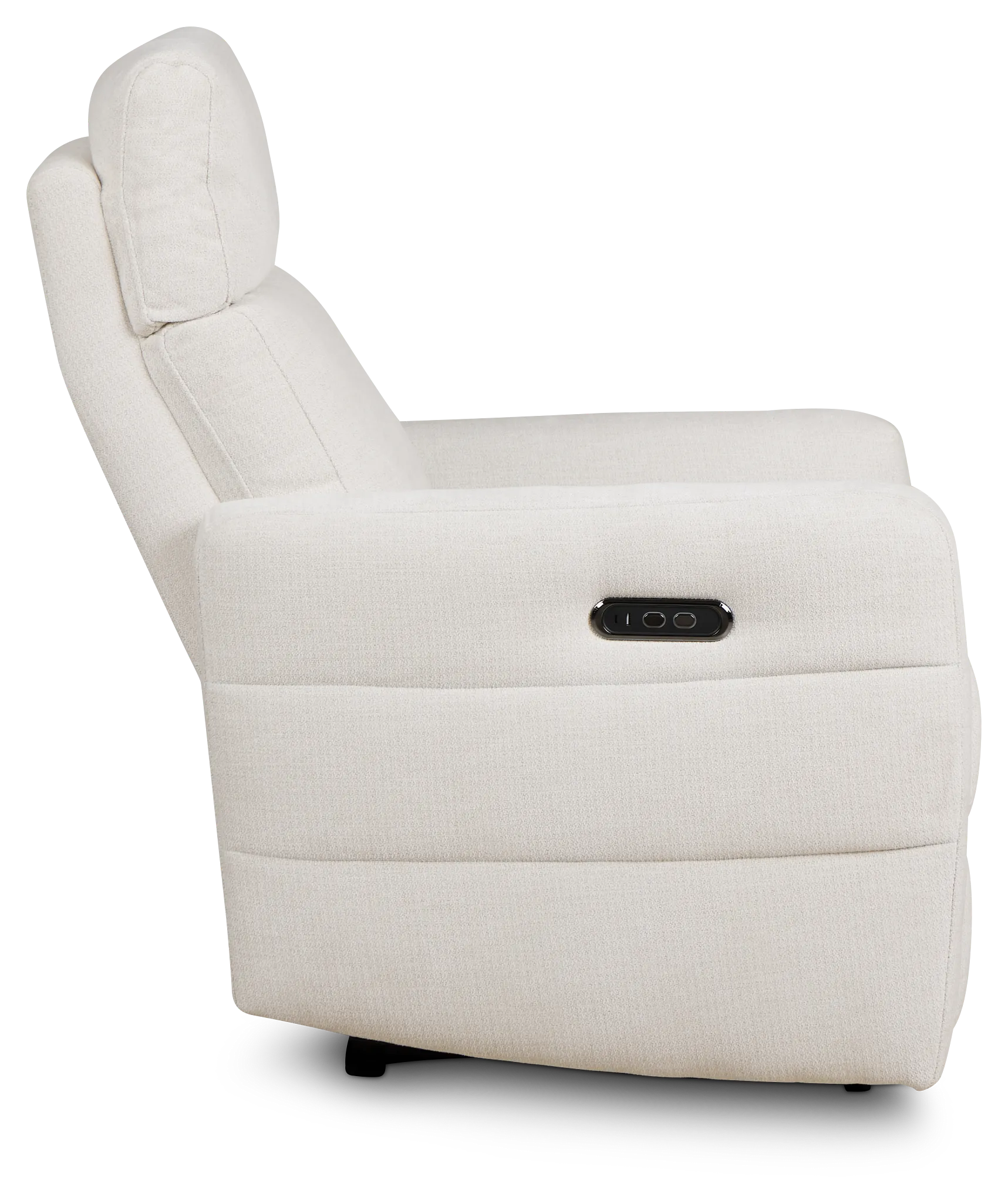 Rae White Fabric Power Recliner