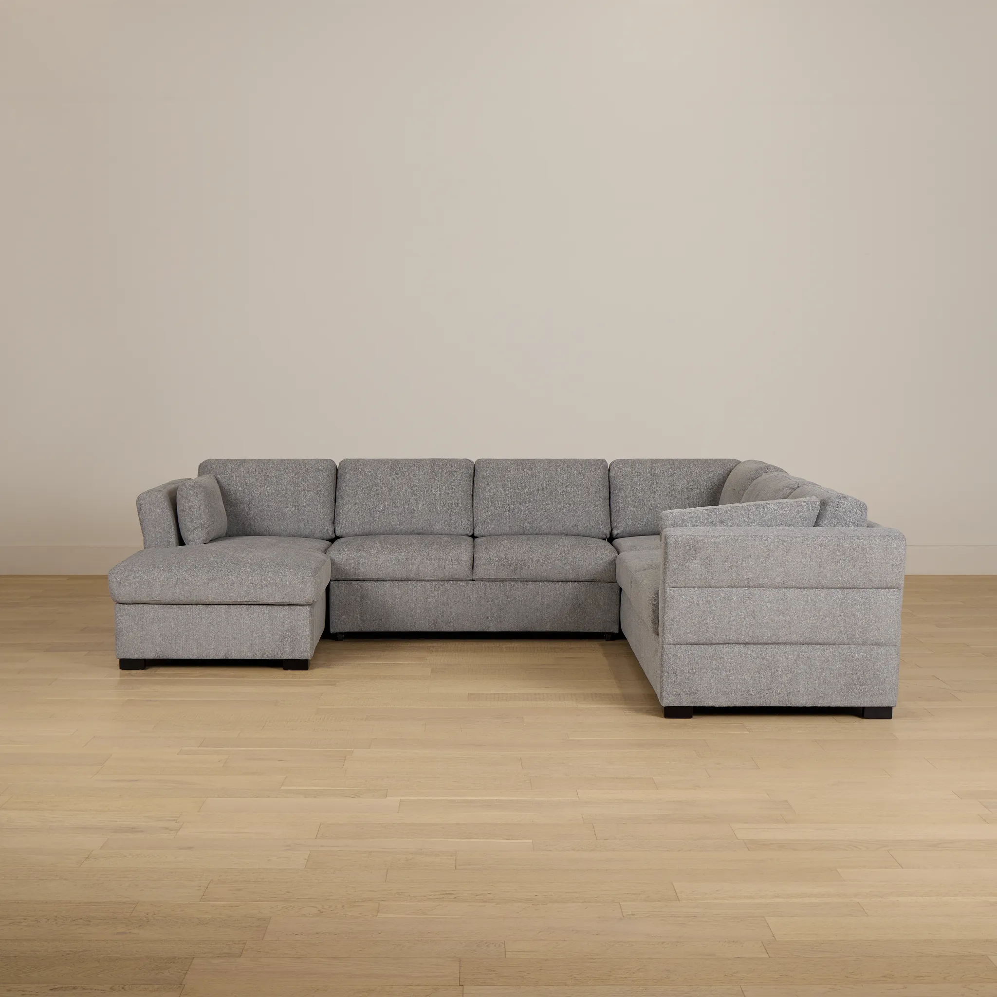 Amber Dark Gray Fabric Large Left Chaise Storage Sleeper Sectional