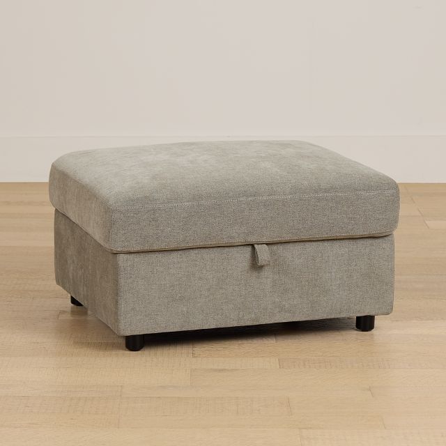 Addie Gray Fabric Storage Ottoman