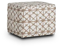 Shibori Light Gray Indoor/outdoor Accent Ottoman