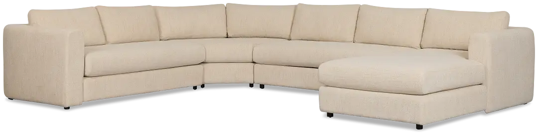 Alma Light Beige Fabric Medium Right Chaise Wedge Sectional Alma Light Beige Fabric Medium Right Chaise Wedge Sectional