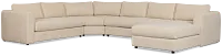 Alma Light Beige Fabric Medium Right Chaise Wedge Sectional