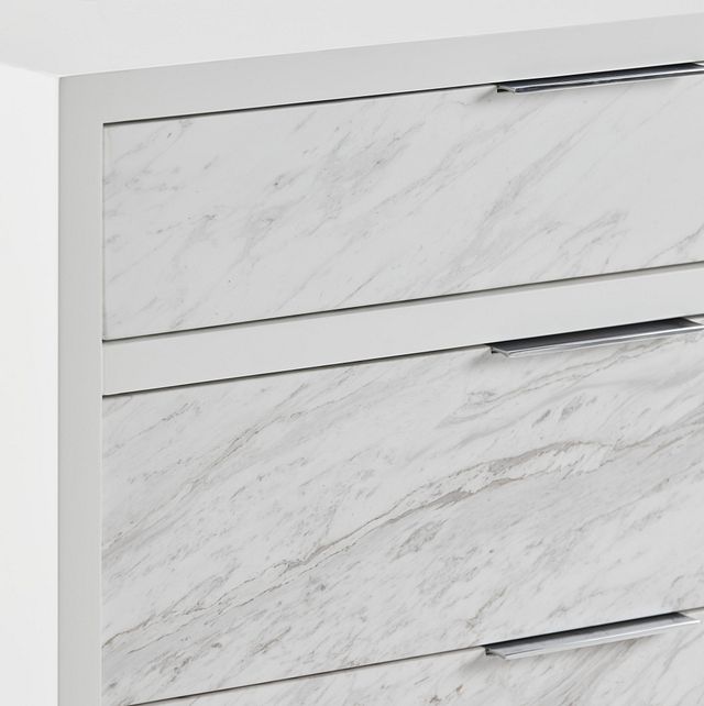 Ocean Drive White Marble Nightstand