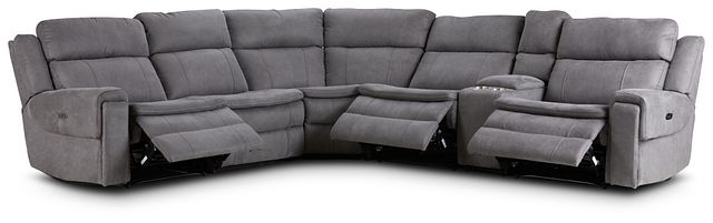 Scout Gray Micro Medium Triple Power Sectional (2)