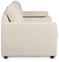 Addie Beige Fabric 2-piece Modular Storage Sofa With Console