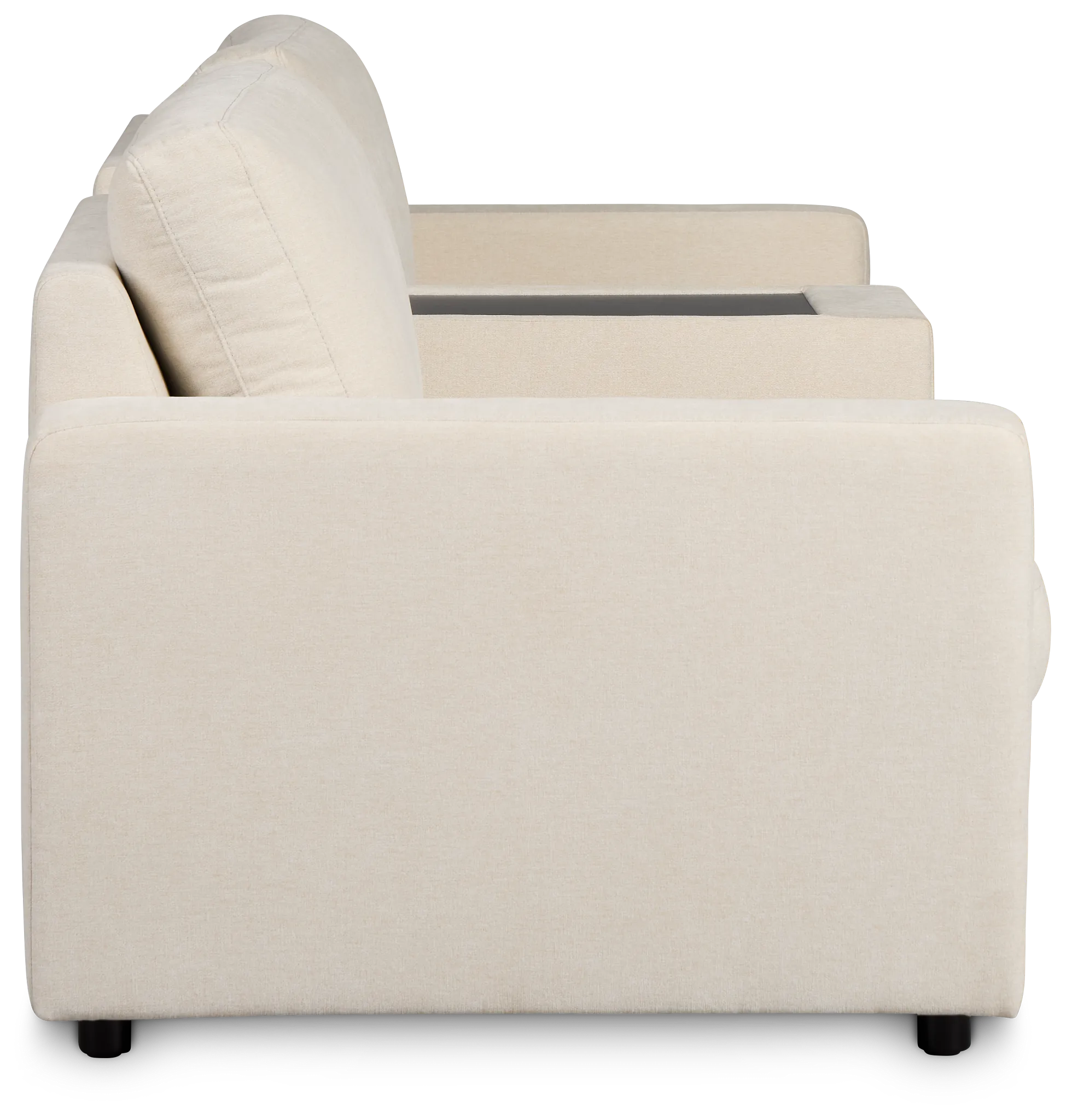 Addie Beige Fabric 2-piece Modular Storage Sofa With Console
