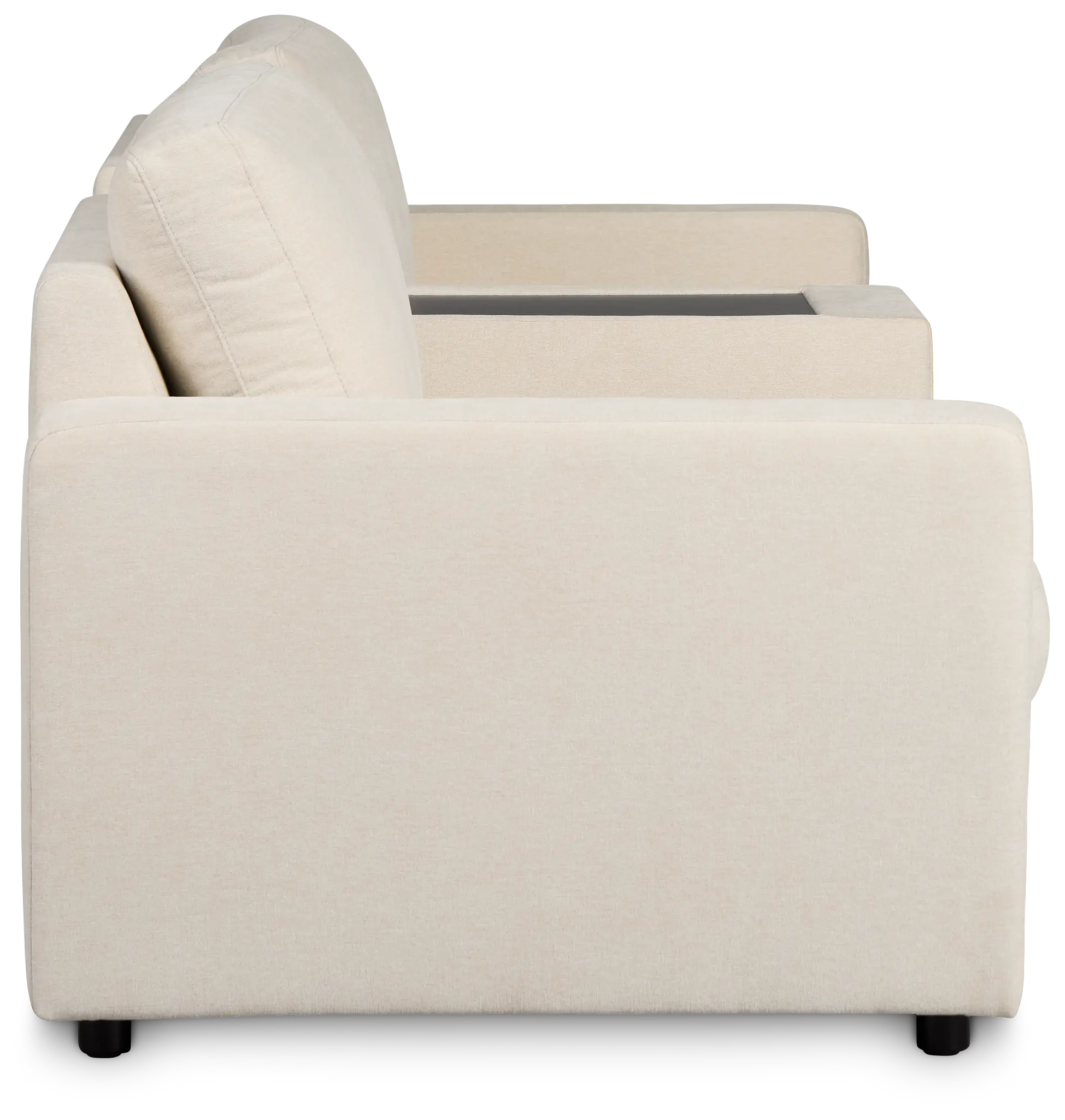Addie Beige Fabric 2-piece Modular Storage Sofa With Console Addie Beige Fabric 2-piece Modular Storage Sofa With Console