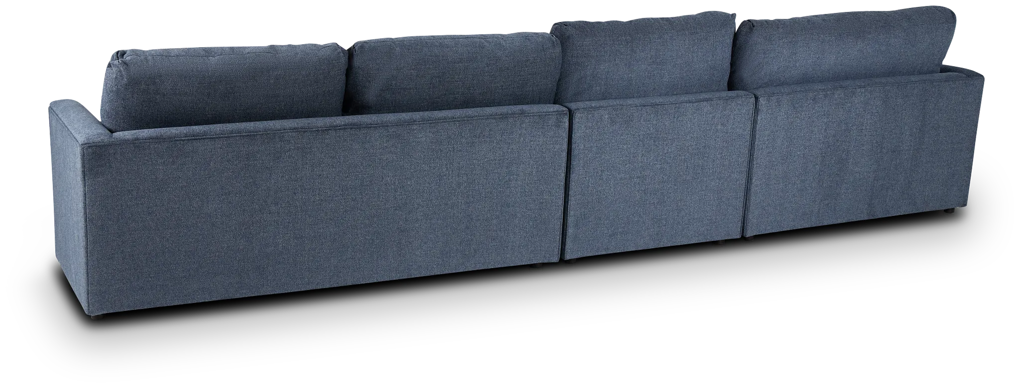 Noah Blue Fabric Small Left Chaise Sectional
